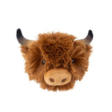 2-in-1 Highland Cow Head Dog Toy