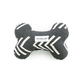 Modern Mud Cloth Black Dog Bone Squeaky Toy
