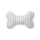 Upcycled Denim Stripe Dog Bone Squeaky Toy