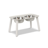 Elevated Double Dog Feeder, Adjustable Height, Light Grey