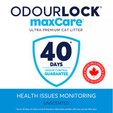 Odourlock maxCare Ultra Premium Unscented Clumping Cat Litter - 12 kg