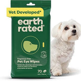 Earth Rated Pet Eye Wipes, Fragrance Free - 60 Count