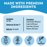 Pet Treatery Fish & Noooo Chips - Premium Dehydrated Cod Skin Treat For Dogs & Cats