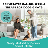 Pet Treatery To Dive For - Premium Dehydrated Protein Wild Salmon & Tuna Treat For Dogs & Cats