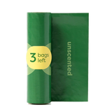 Green package with a yellow label indicating '3 bags left' on a white background