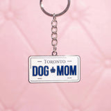 License Plate Dog Mom Keychain