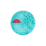 Messy Mutts Silicone Interactive Slow Feeding Bow Beach Teal
