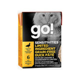 Go! Sensitivities Cat Wet Food - Limited Ingredients Grain Free Duck for All Life Stages Cat - 181g